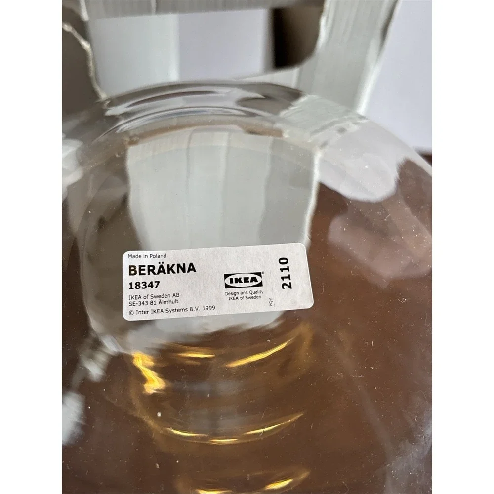 Brand New IKEA BERAKNA‎ Glass Vase 45 Cm (17 ¾ 